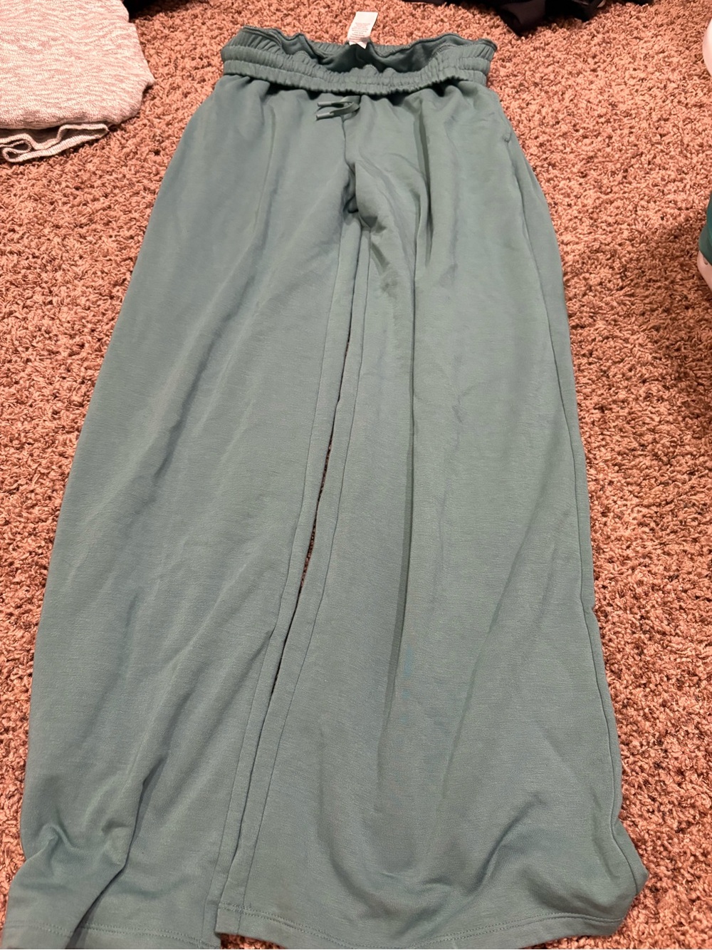 Green wide leg sweatpants!